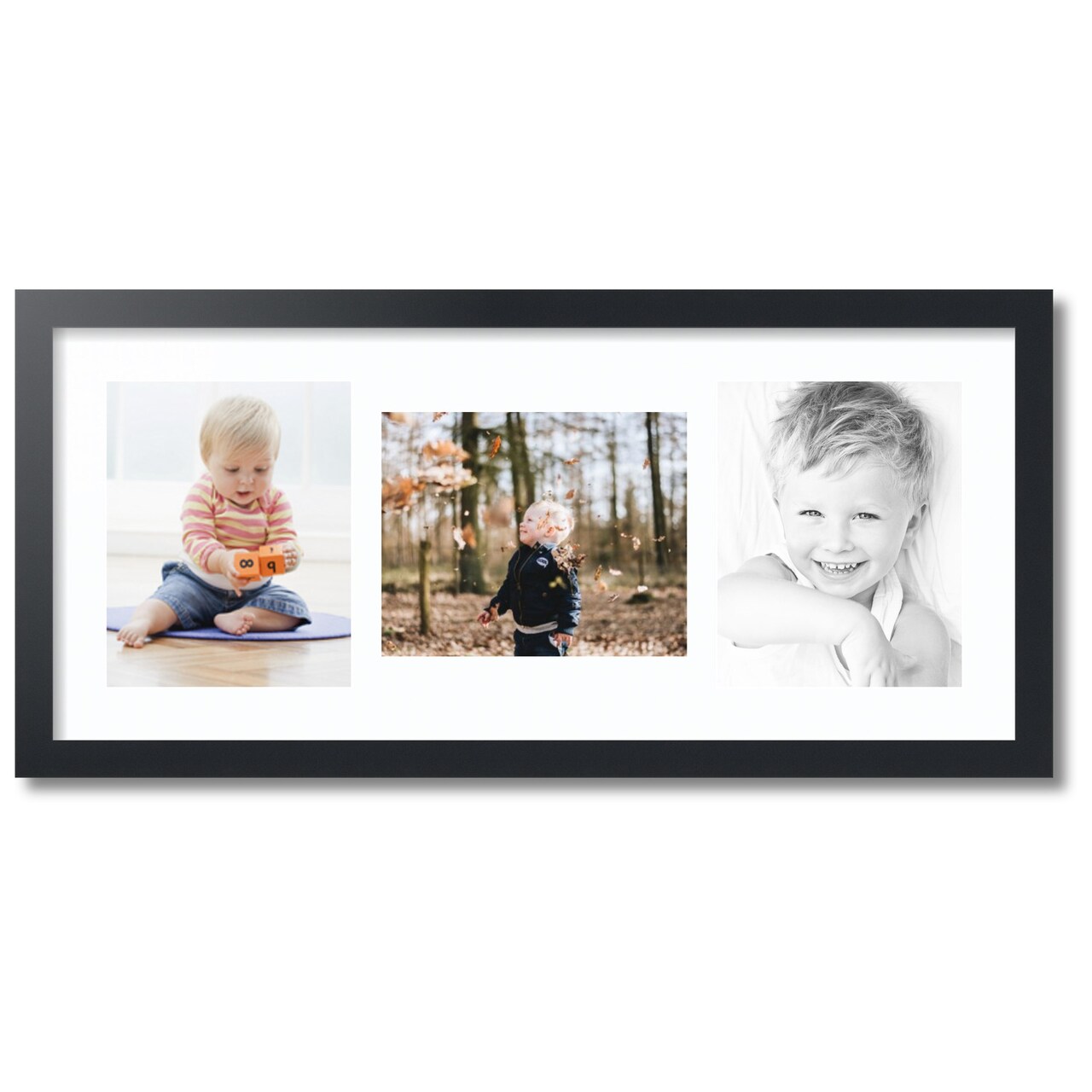 ArtToFrames Collage Photo Picture Frame with 3 - 8x10 inch Openings, Framed in Black with Over 62 Mat Color Options and Plexi Glass (CSM-3926-117)